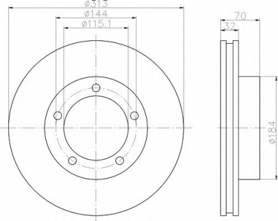HELLA PAGID 8dd355107871 -  Тормозной диск